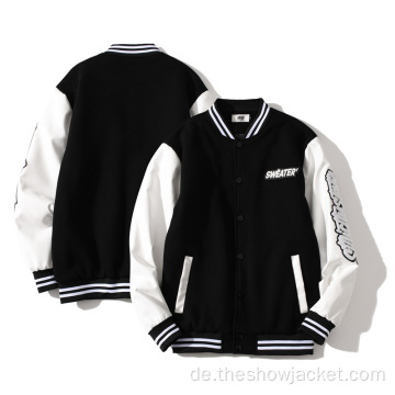 Herren Baseball-Uni-Jacke mit Logo-Applikation angepasst